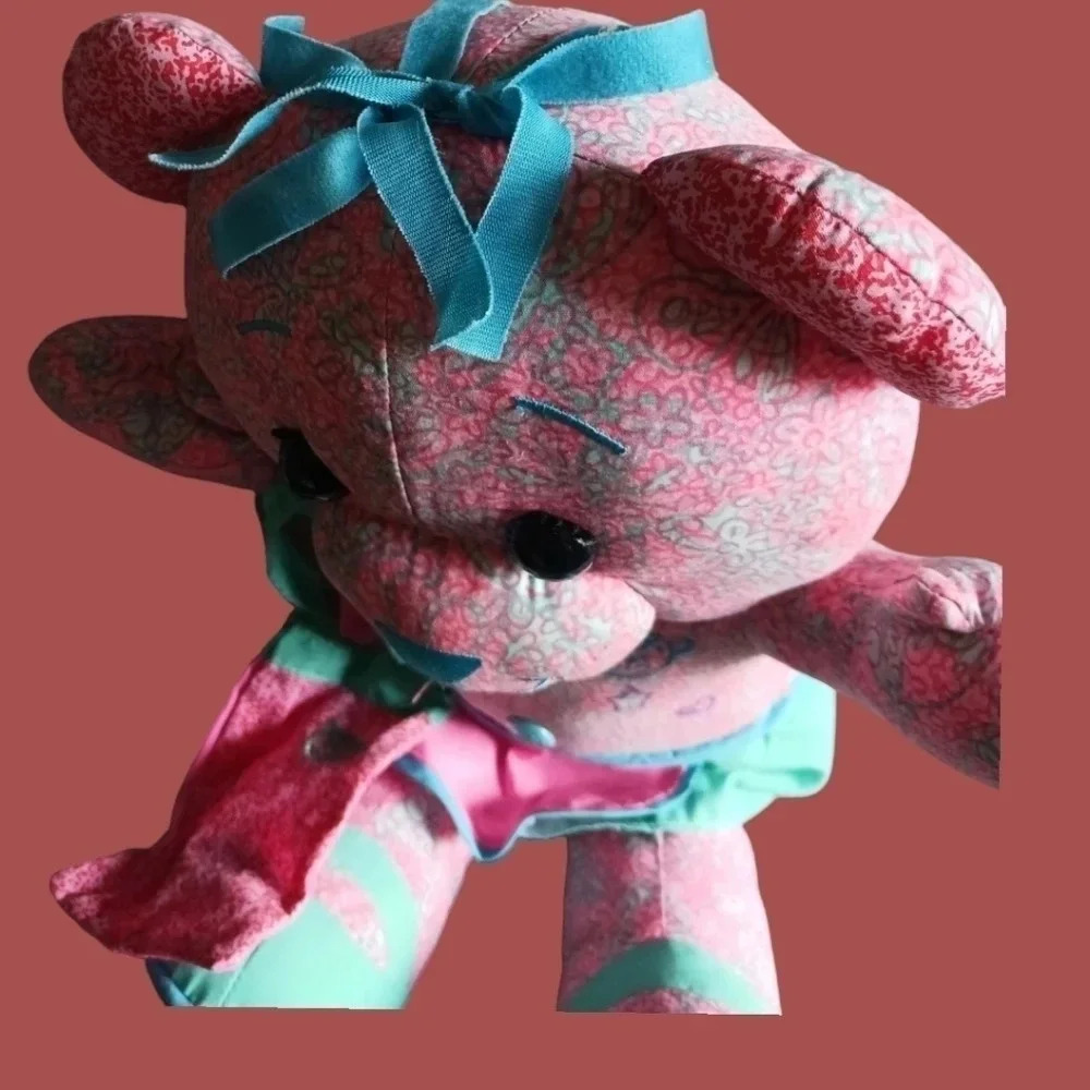 Doodle bear plush stuffed toy pink washable teddy bear "17"inch - Picture 8 of 10